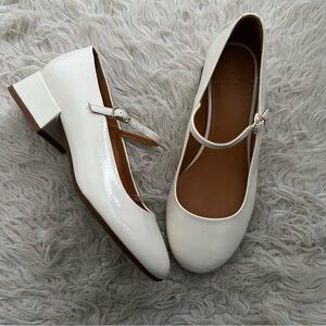 Sezane Angelique Mary Janes - White Lacquer